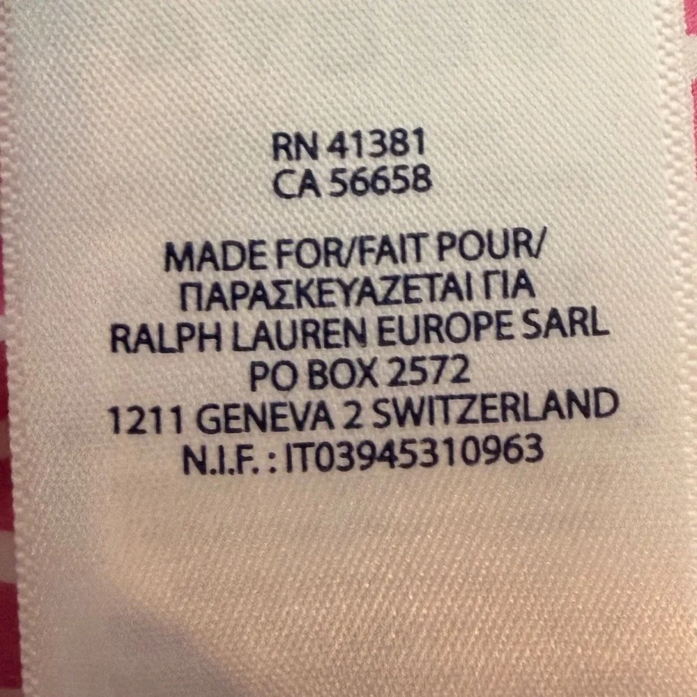 Ralph Lauren Kids Pink White Striped Button Down Shirt Cotton Size 4T Pony Logo